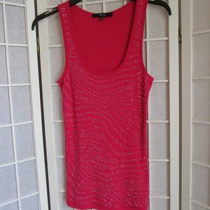 Pink Rhinestone Zebra Print Tank